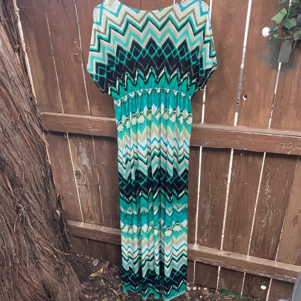 Cristinalove Green and Black Maxi Dress